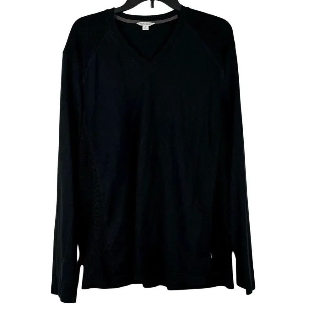 Calvin Klein Black V-neck Long Sleeve Sweater XL